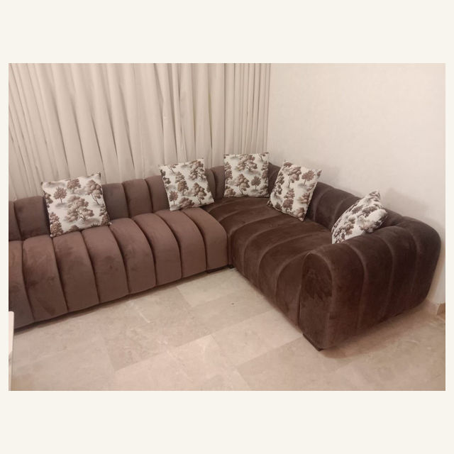 Craft Masters project: Brown Velvet Sectional Sofa