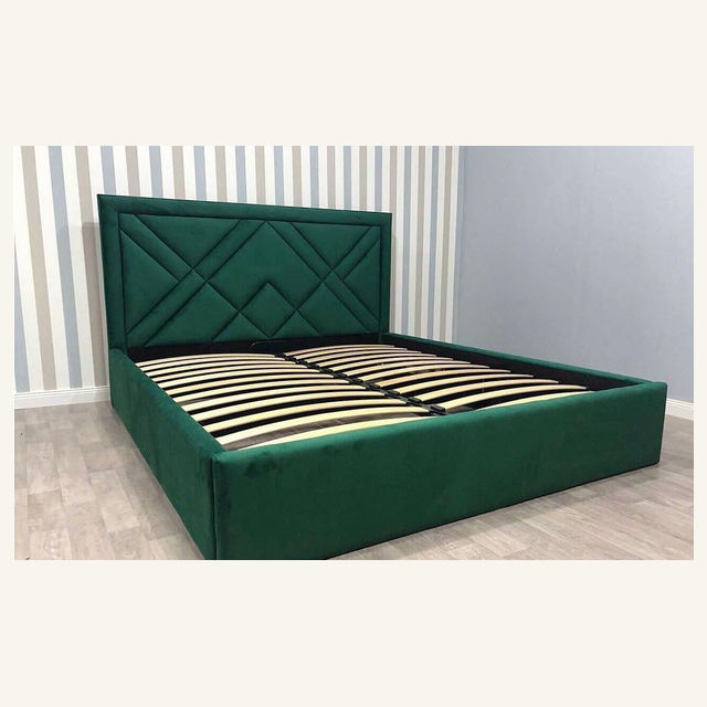 Craft Masters project: Green Upholstered Bed Frame
