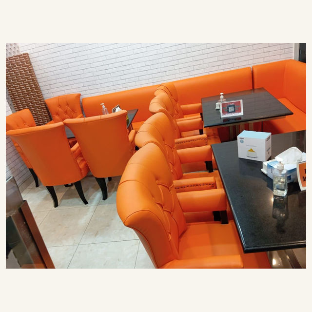 Craft Masters project: Orange Restaurant Booth Seating