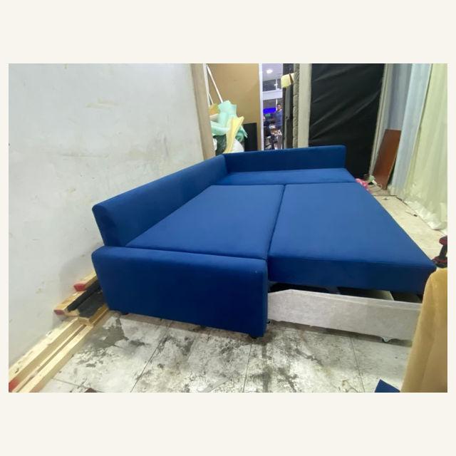 Craft Masters project: Blue Custom Sectional Sofa Workshop